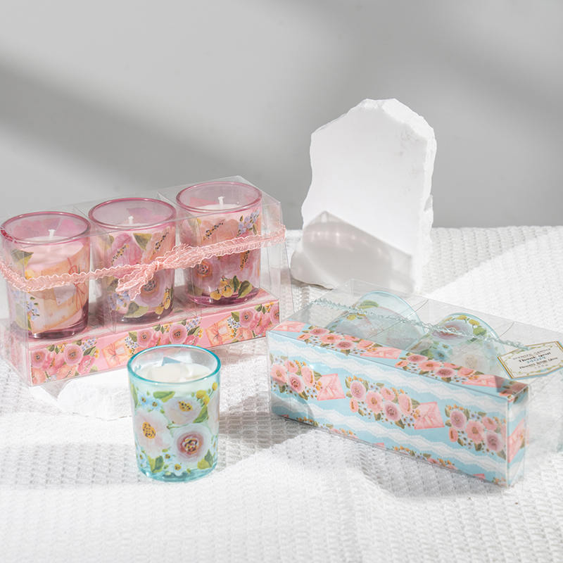 Świece zapachowe klasyczne małe okrągłe w szklanym kubku na Dzień Matki 3szt zestaw-ekologiczny producent świec sojowych