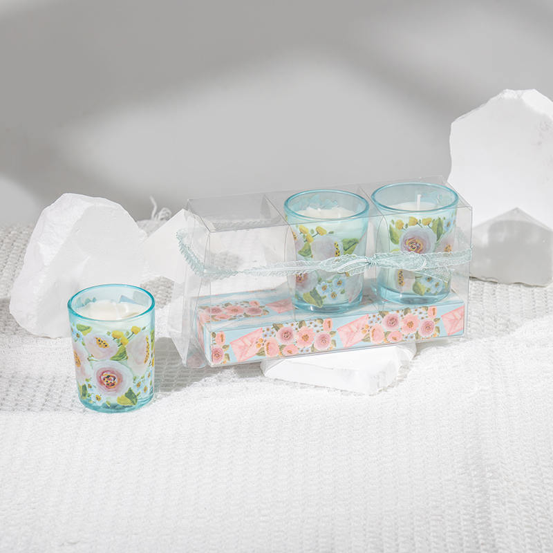 Świece zapachowe klasyczne małe okrągłe w szklanym kubku na Dzień Matki 3szt zestaw-ekologiczny producent świec sojowych