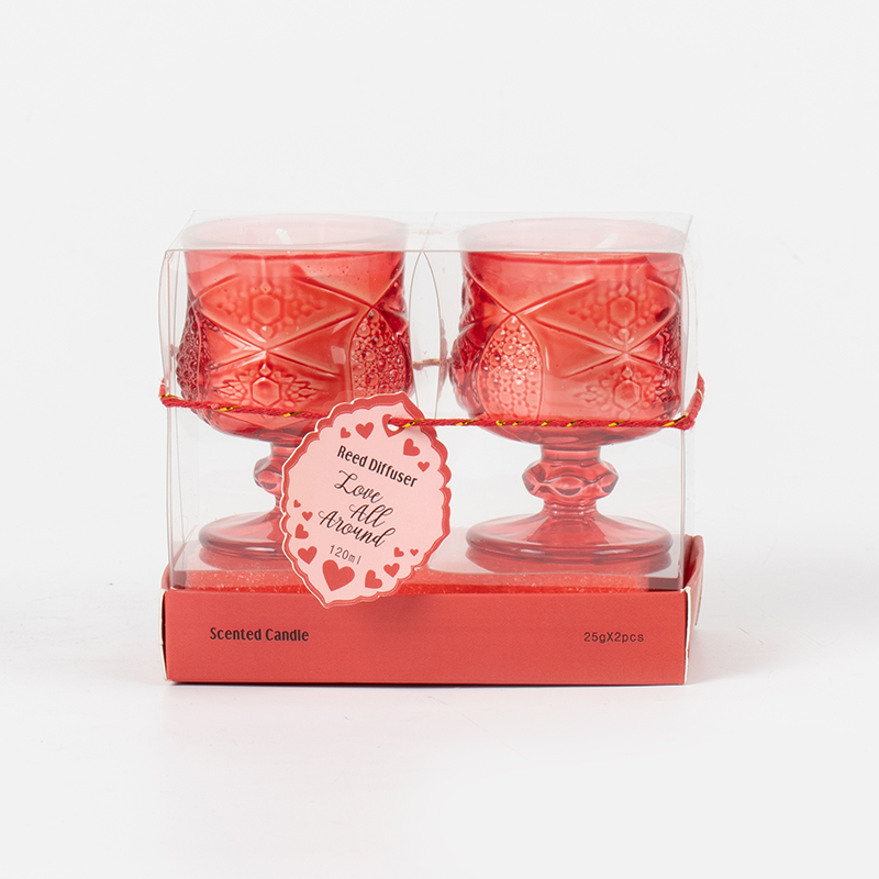 Walentynki klasyczna stylowa świeca zapachowa w kubku 2szt.-ogranic producent zestawów świec z wosku sojowego eko